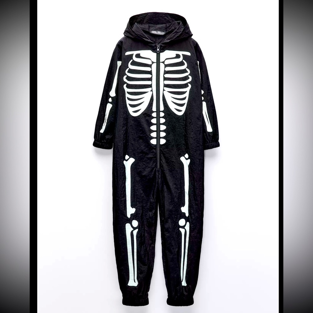 Zara Black and White Skeleton Kids Costume